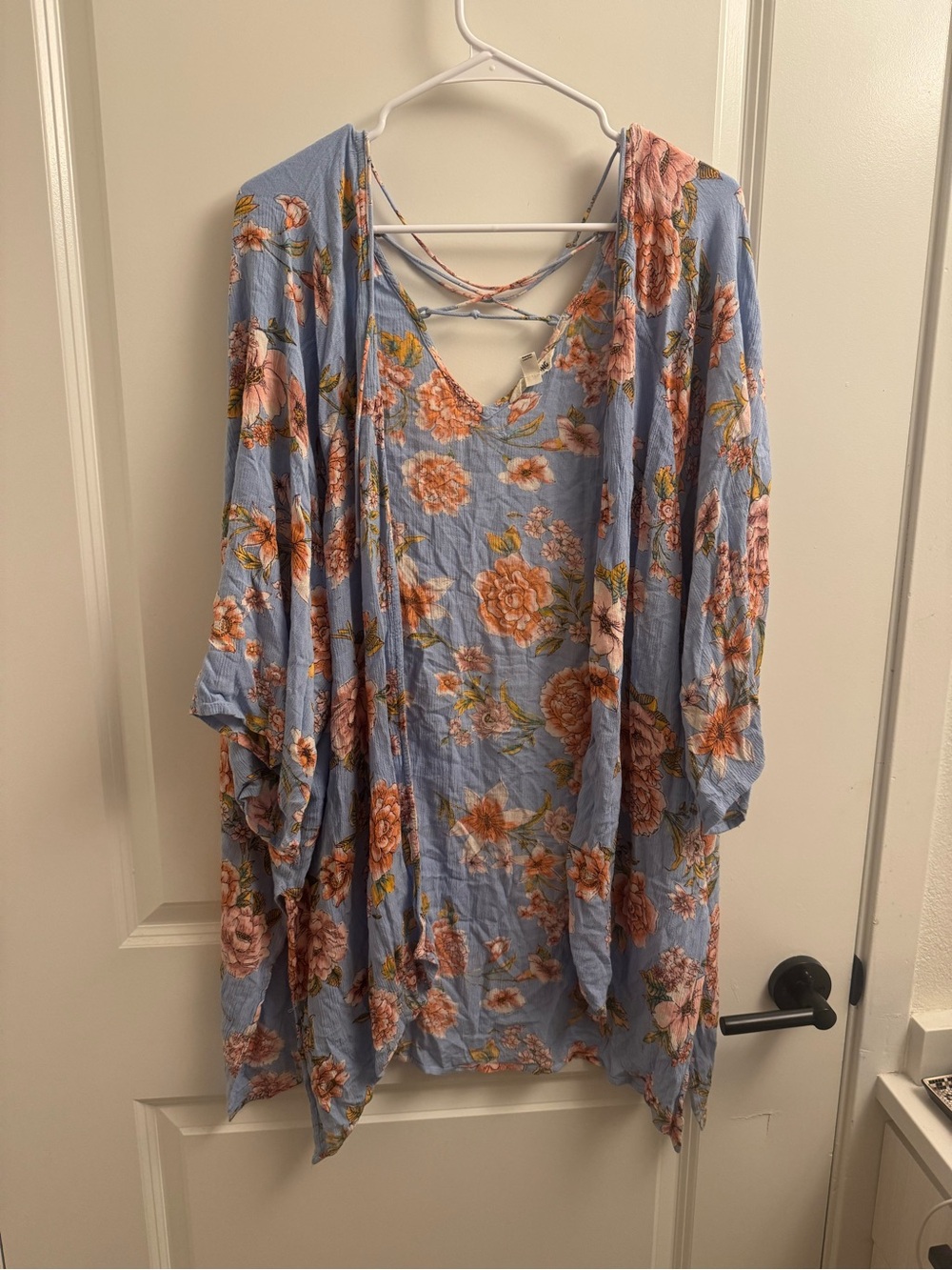 Billabong Floral Blue Kimono Duster S/M